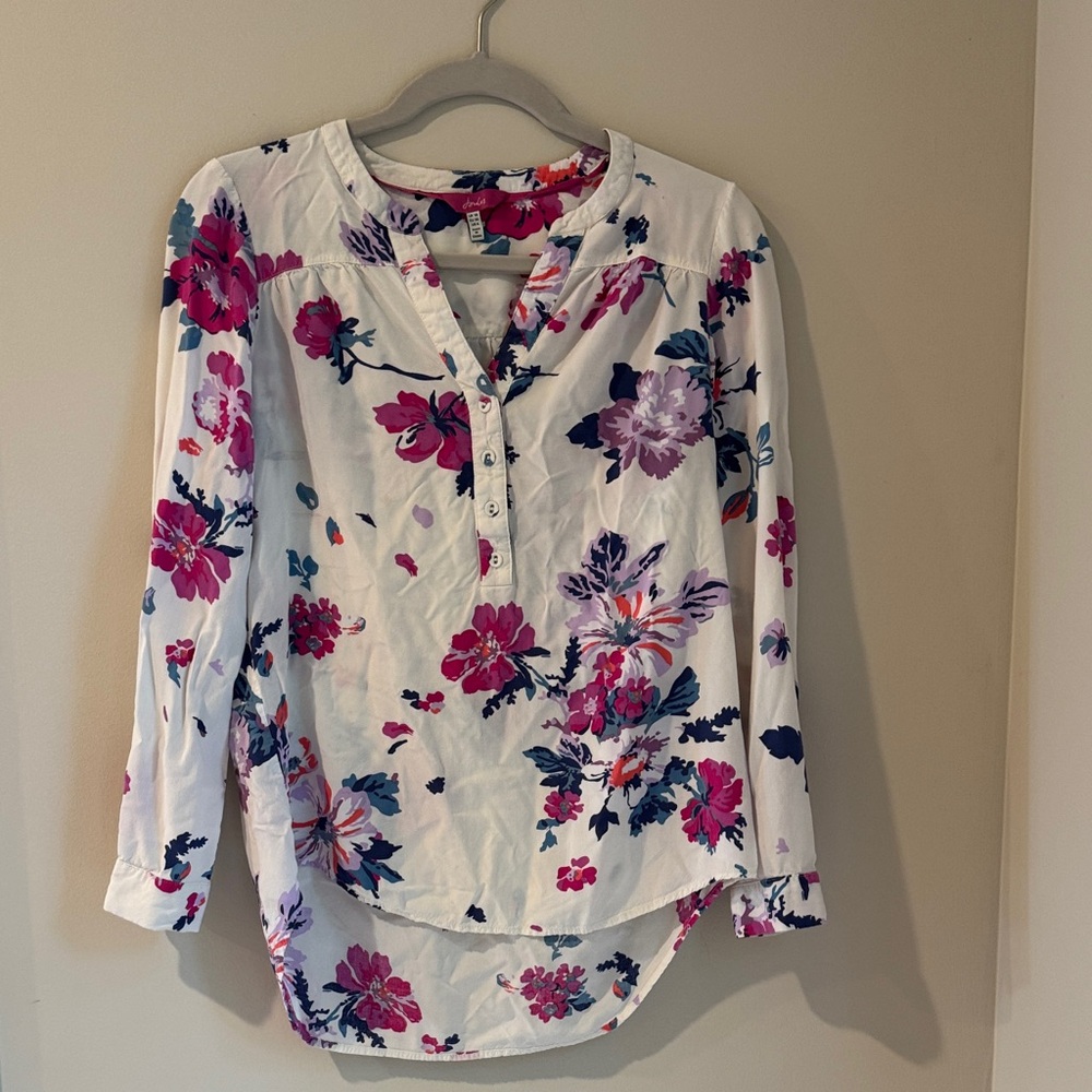 Joules Rosamund Blouse - White and Pink